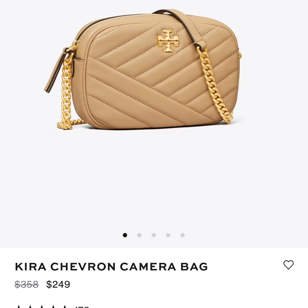 Tory Burch Tan Kira Chevron Camera Bag